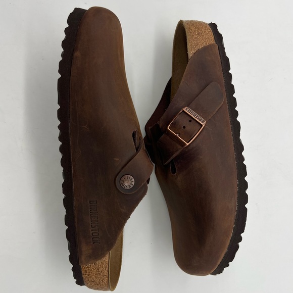 Birkenstock Boston Women’s Sz 8 Brown Habana Oiled Leather Soft Footbed Shoes. - Picture 10 of 12